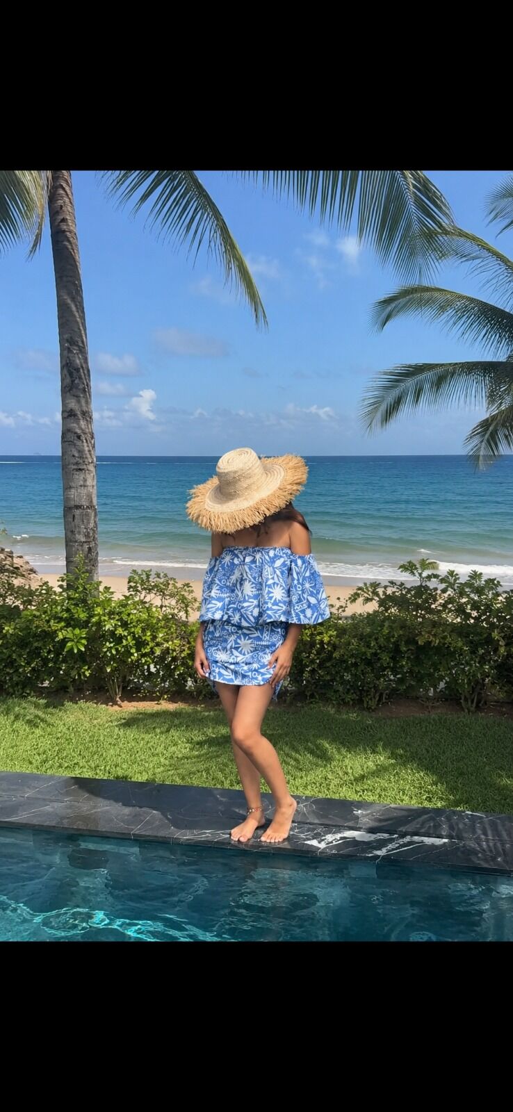 Mykonos Ensemble Chemise Haut A Volants & Pareo Motifs Mediterranee